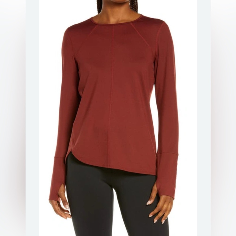ZELLA Run In Long Sleeve T-shirt Rust - Size XS